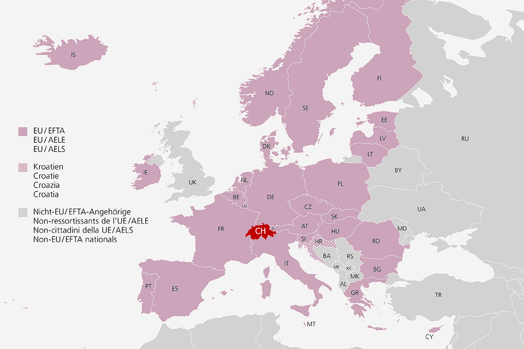Arbeitsbewilligung Schweiz Staatsangehörige aus EU/EFTA Raum